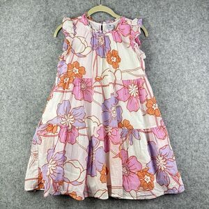 J Marie Mollie Dress Big Girls Size 12 Floral Tiered Flutter Sleeve Lined Cotton
